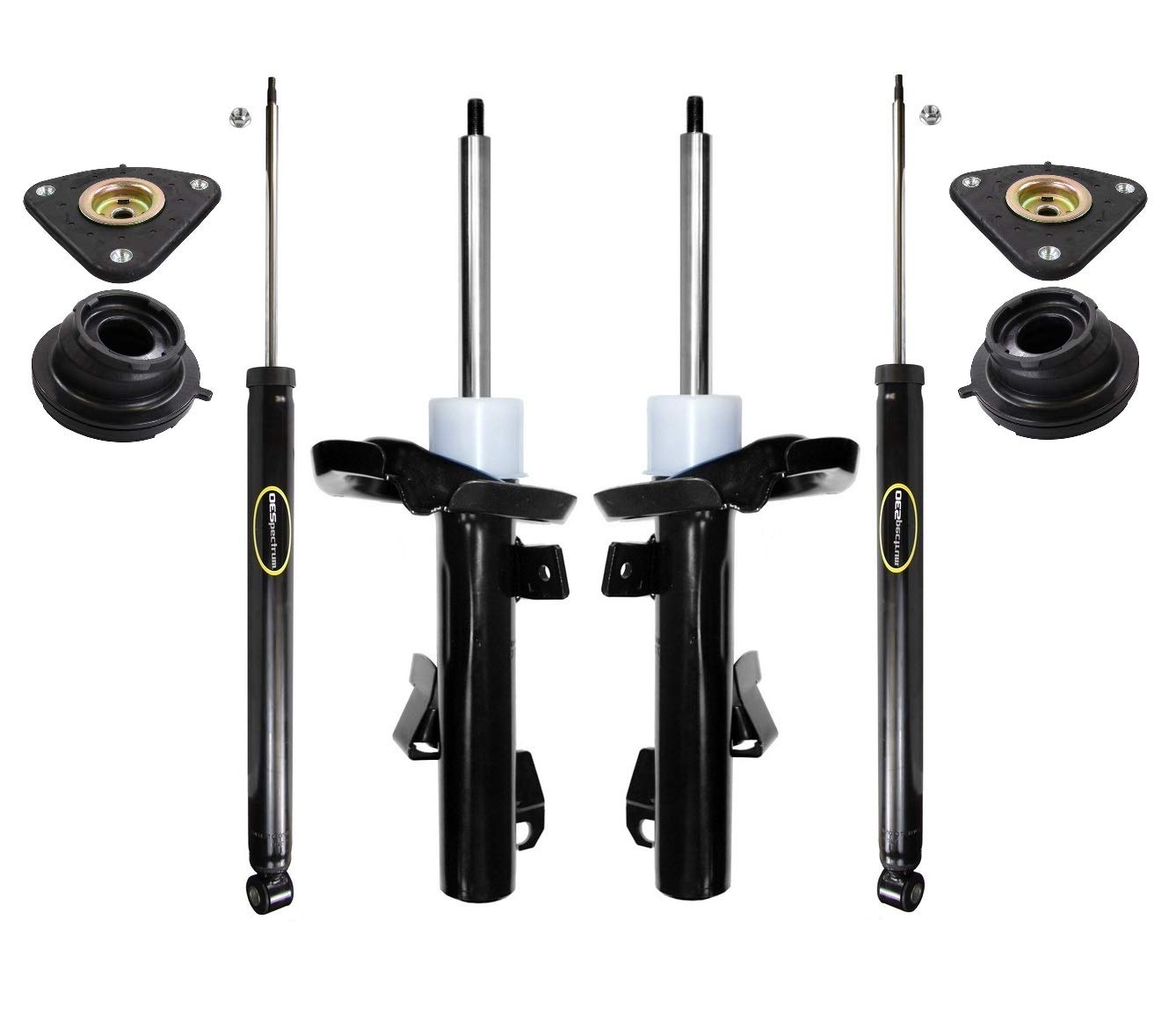 Monroe Front & Rear Struts, Shocks, and Mounts Kit - Compatible with Mazda 3 S, GS, GT, GX, i, GS-SKY Models | Smooth Ride & Enhanced Handling for City Driving & Highway Cruising