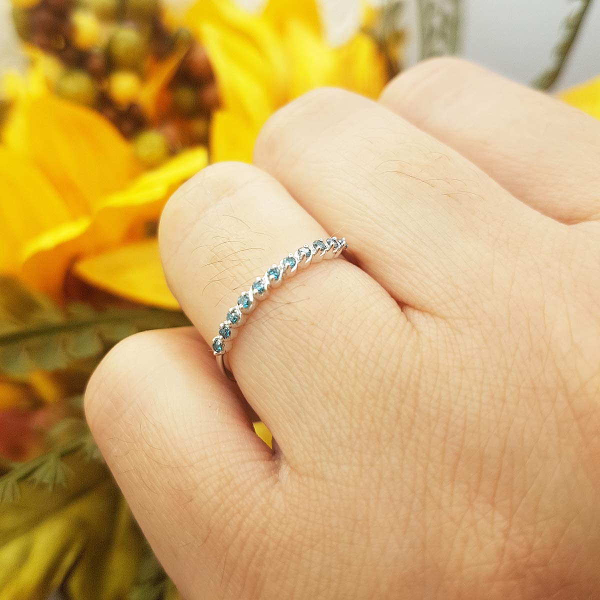 Dazzlingrock 0.12 Carat (ctw) Sterling Silver Stackable Wedding Band Ring for Women - Anniversary, Engagement, Bridal Jewelry Gift - Perfect for Stacking, Everyday Wear & Special Occasions