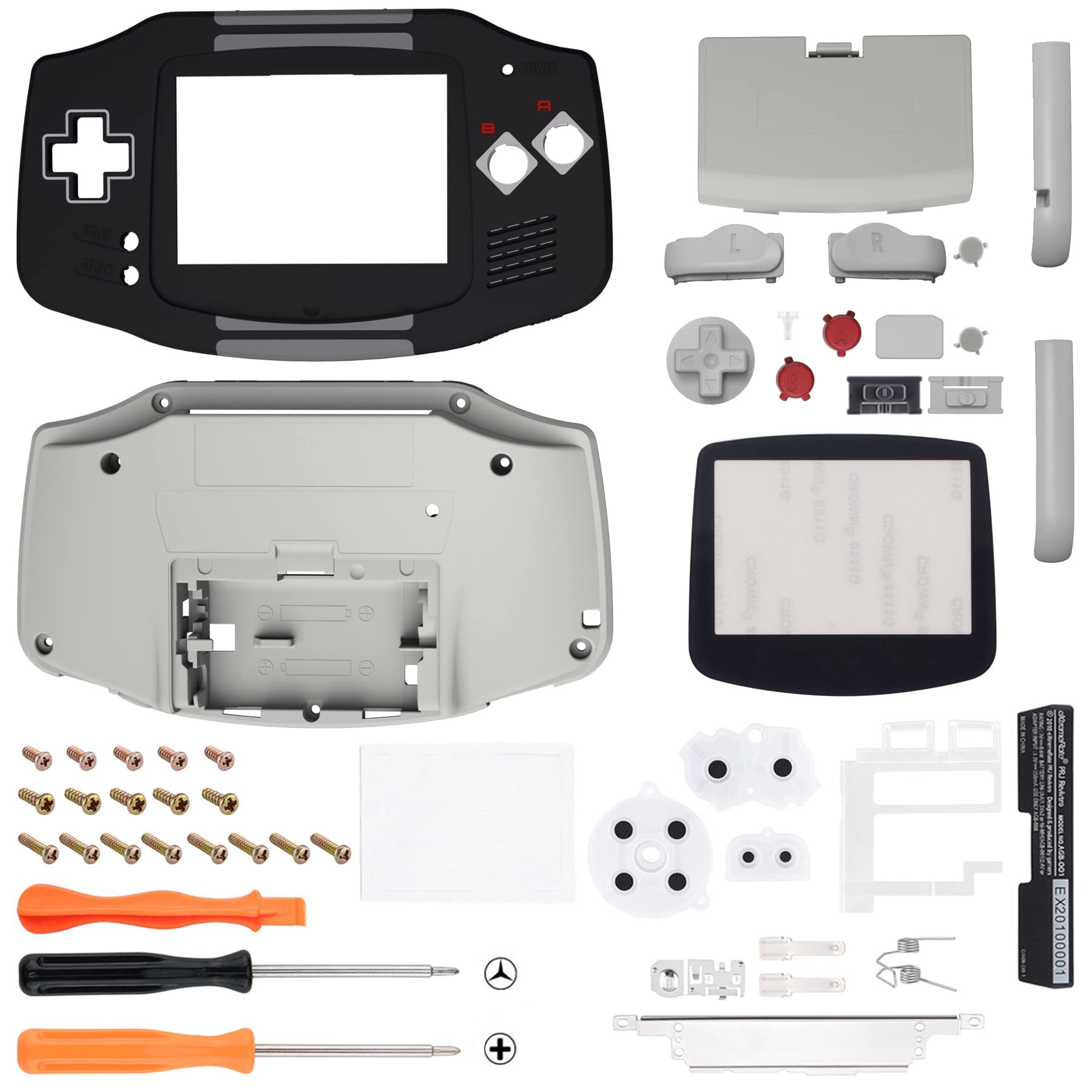 eXtremeRate Replacement Shell Case & Buttons for Gameboy Advance GBA Console - Compatible with IPS & Standard LCD Screens (NES Style) - DIY Gaming Accessory for Retro Game Enthusiasts - Perfect for Console Repair, Customization, and Gaming Collectors