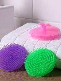 Men's Soft Round Rubber Comb - Small Size for Gentle Hair Styling - Perfect for Travel, Gym & Everyday Use (Pack of 1)