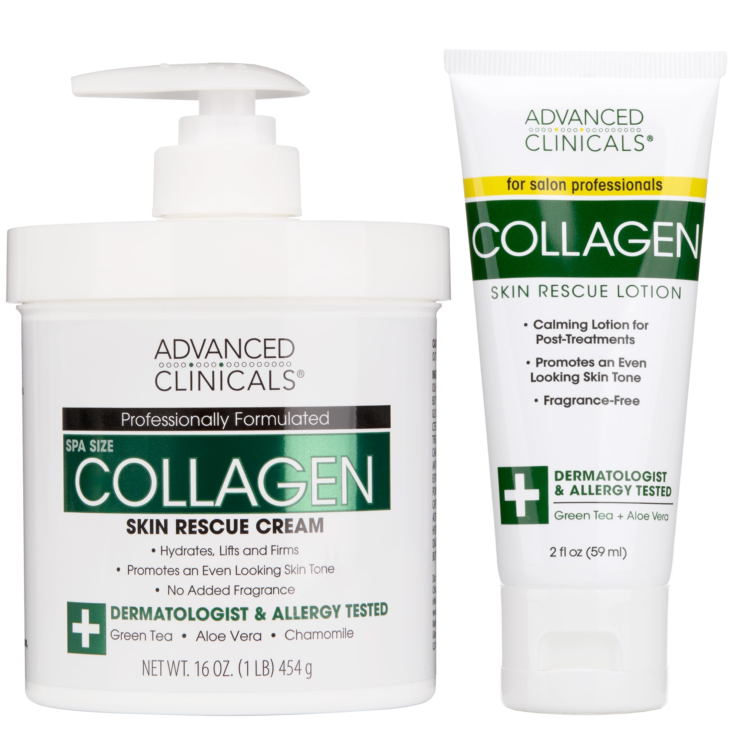 Advanced Clinicals Collagen Body Butter Moisturizer & Face Cream for Dry Skin - Skin Tightening & Firming Lotion with Collagen | Hydrating Body & Face Care for Women & Men | 16Oz + 2Oz Travel Size | Perfect for Daily Moisturizing, Anti-Aging & Skin Repair