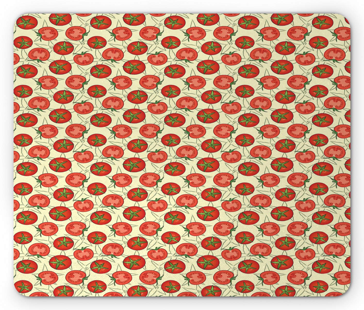 Vegan Mouse Pad with Tomato Design - Non-Slip Rubber for Office & Gaming