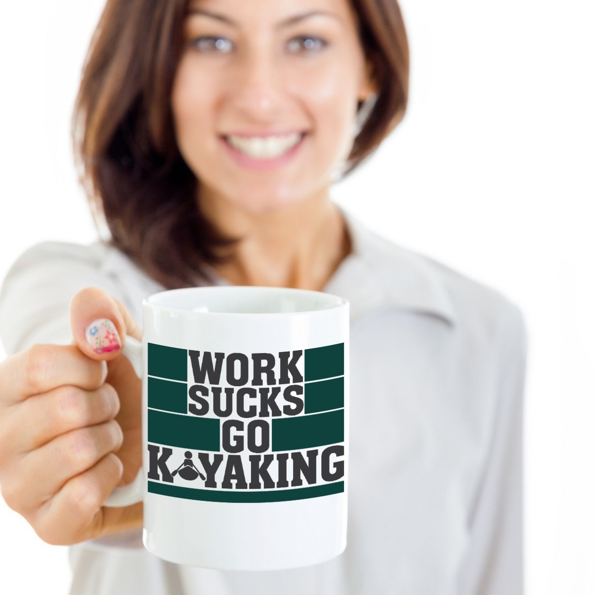 Kayaking Coffee Mug - 11oz Travel Cup for Kayak Lovers
