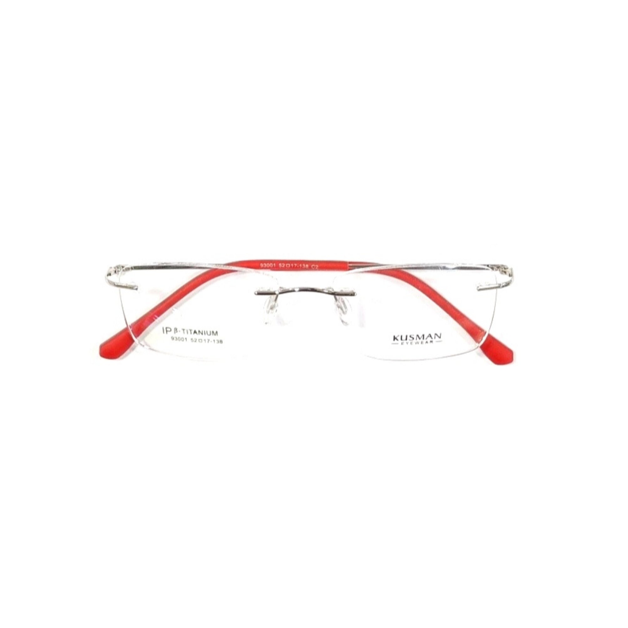 Stylish Silver Red Rimless Frameless Glasses for Men & Women - Lightweight Comfortable Eyewear for Reading, Driving & Fashion Accessories