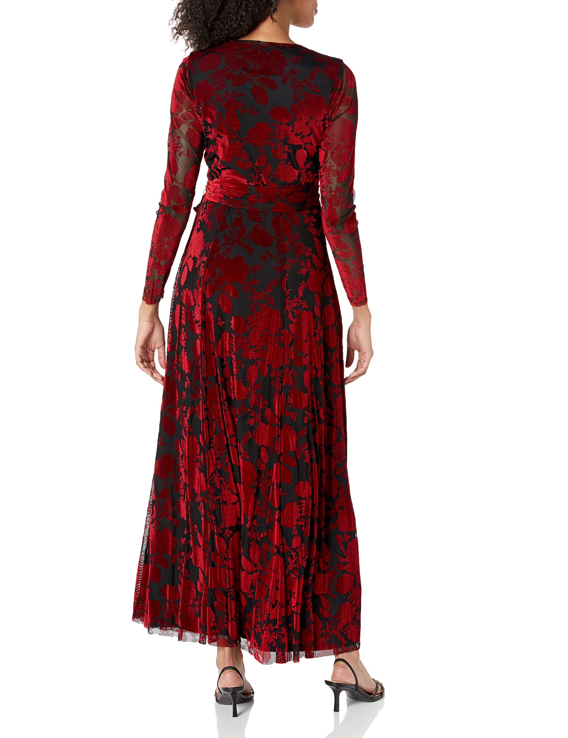 Anne Klein Women's Long Sleeve Maxi Dress - Elegant Flowy Formal & Casual Dress for Weddings, Parties & Office Wear | Plus Size Options Available