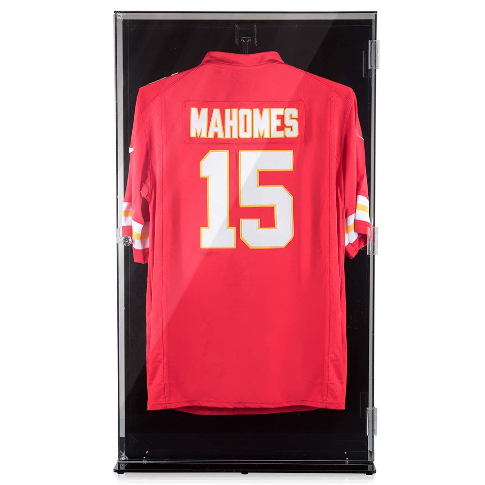Premium UV-Protected Acrylic Jersey Display Case - Wall Mount & Freestanding Sports Memorabilia Showcase for Football, Basketball, Hockey Jerseys - Perfect for Home, Office & Sports Bar Decor