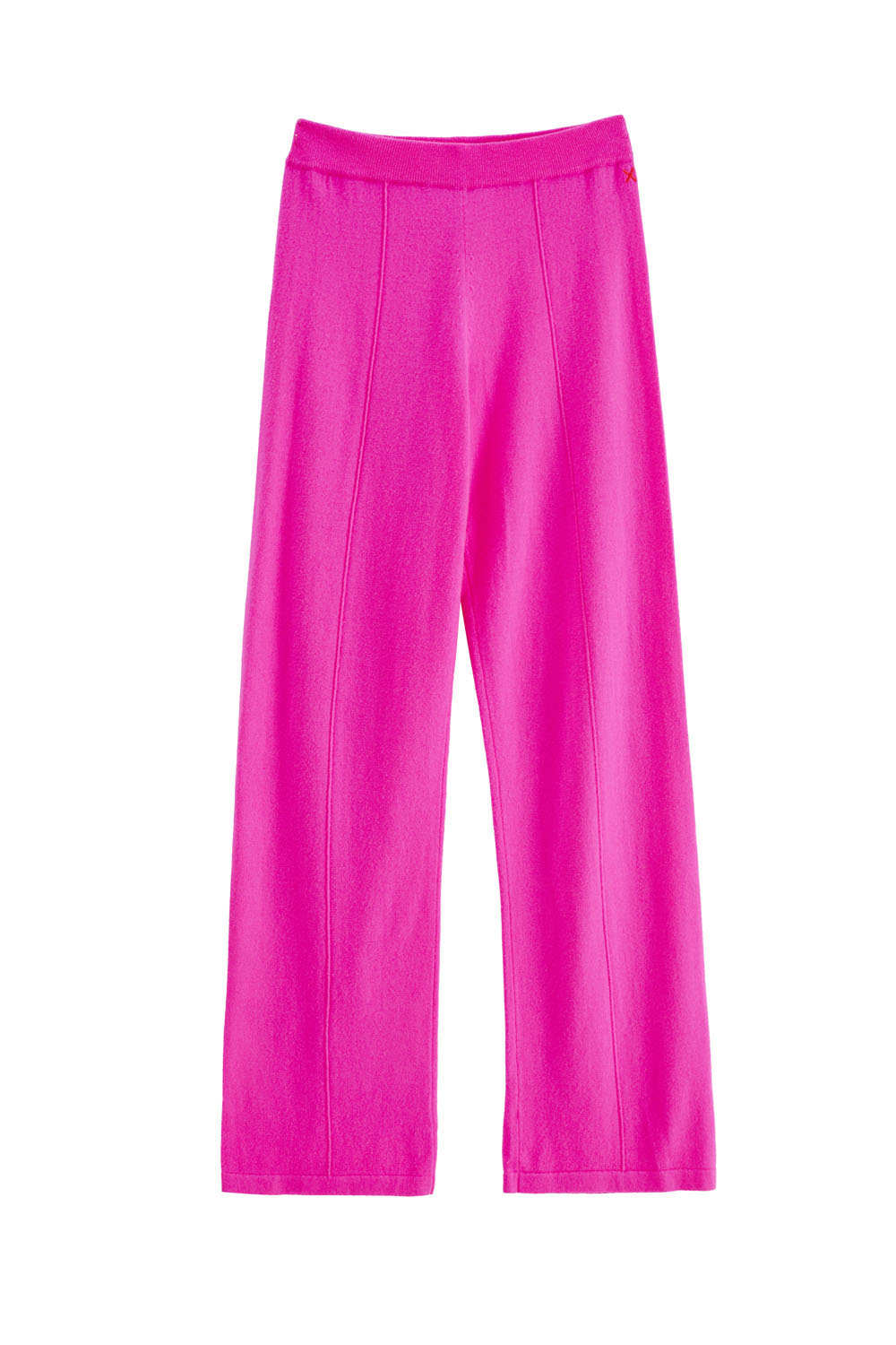 Soft Fuchsia Wool Cashmere Wide Leg Track Pants for Women - Cozy Lounge Pants for Home, Yoga & Winter Comfort
