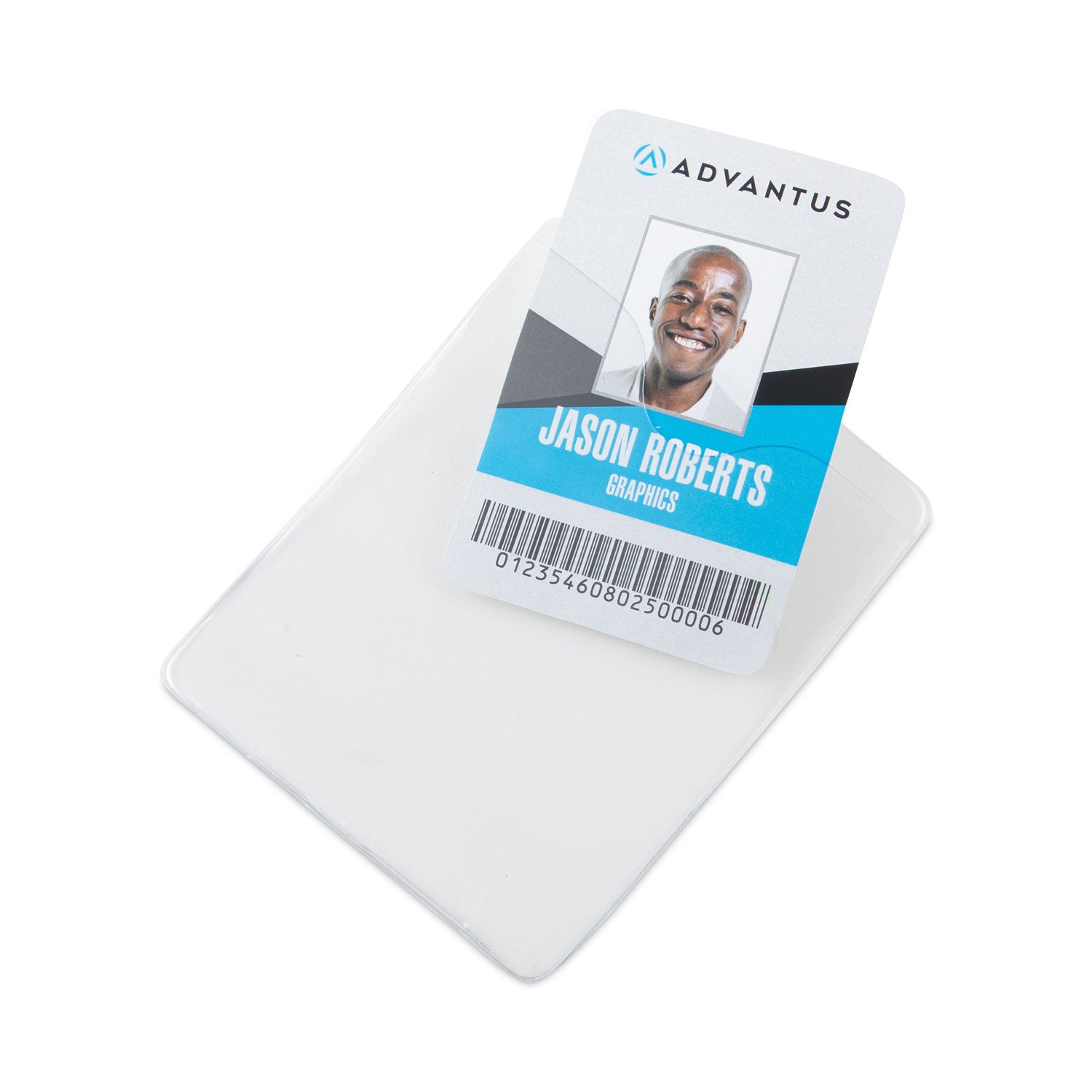 Advantus Clear Vertical ID Badge Holders with Clip - 3.38