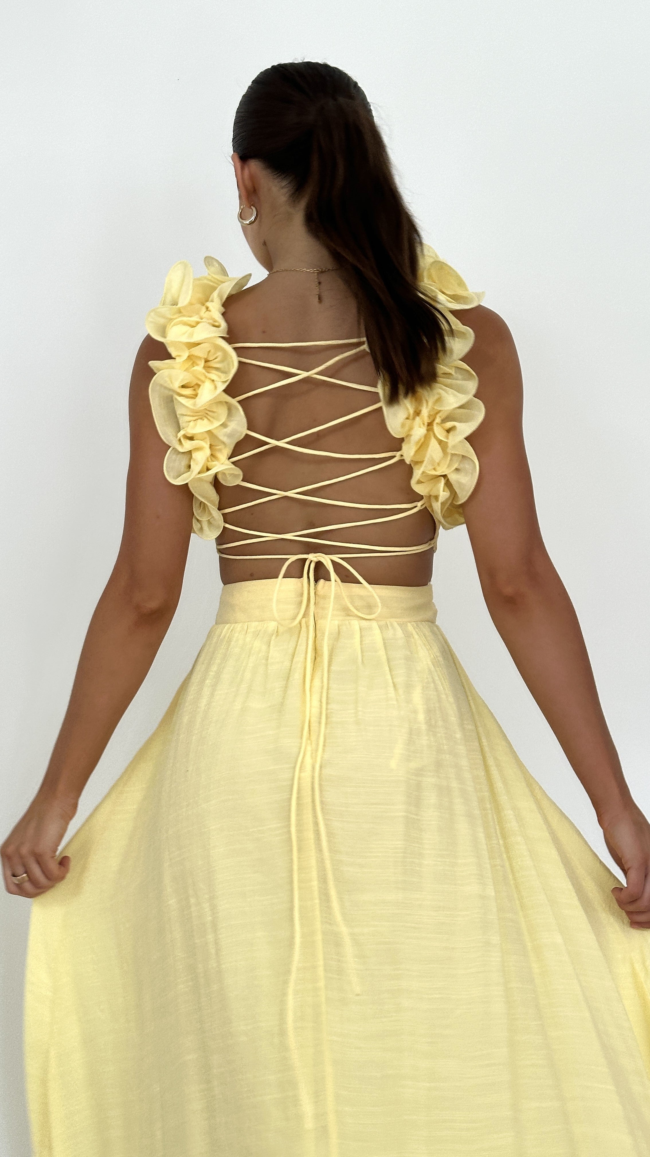 Galilhai Maxi Dress for Women - Flowy Long Summer Dress in Yellow | Perfect for Beach, Vacation & Casual Outings
