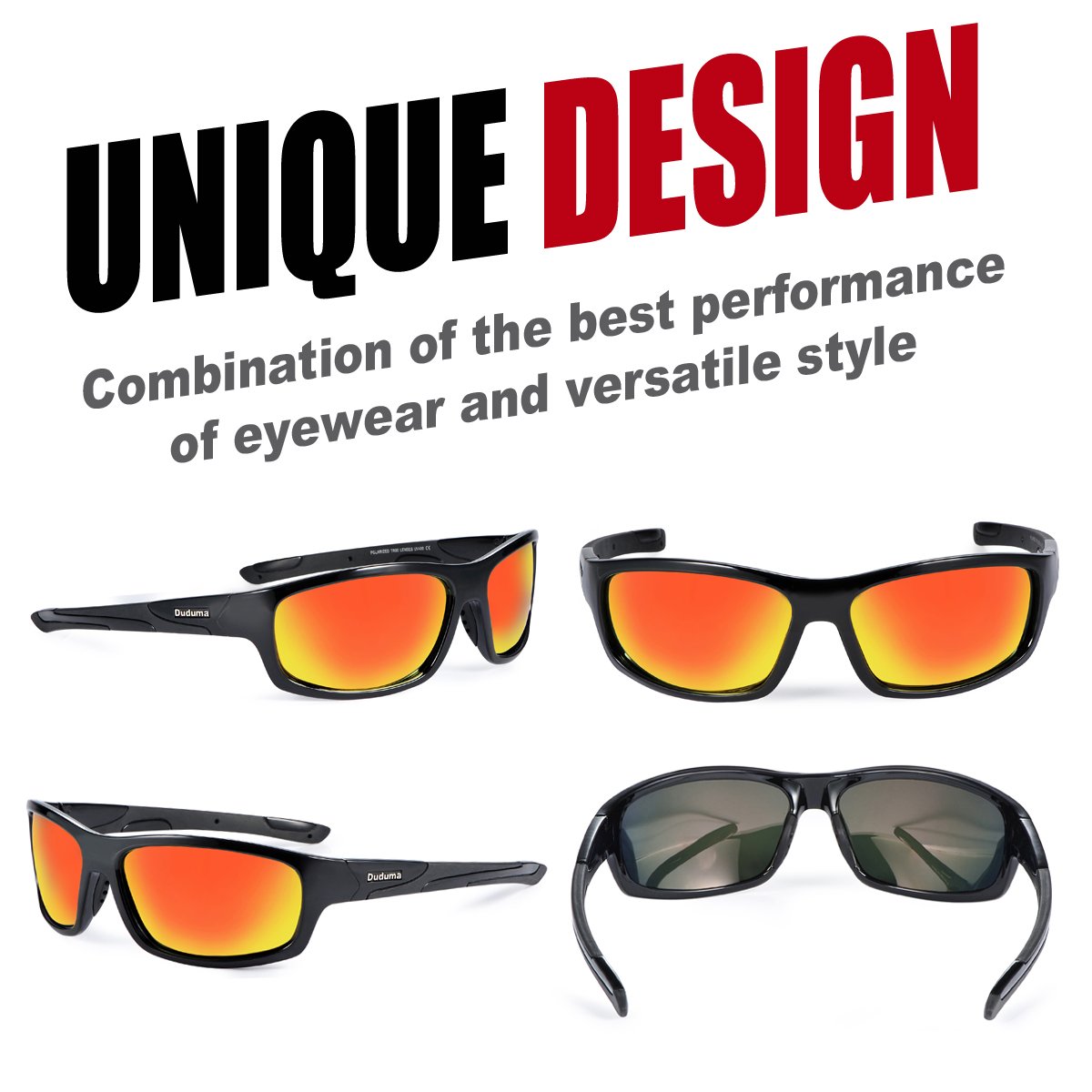 Duduma Polarized Sports Sunglasses for Men & Women - UV Protection, Lightweight & Shatterproof - Perfect for Baseball, Running, Cycling, Fishing, Driving & Golf | Outdoor Activities & Sports Gear