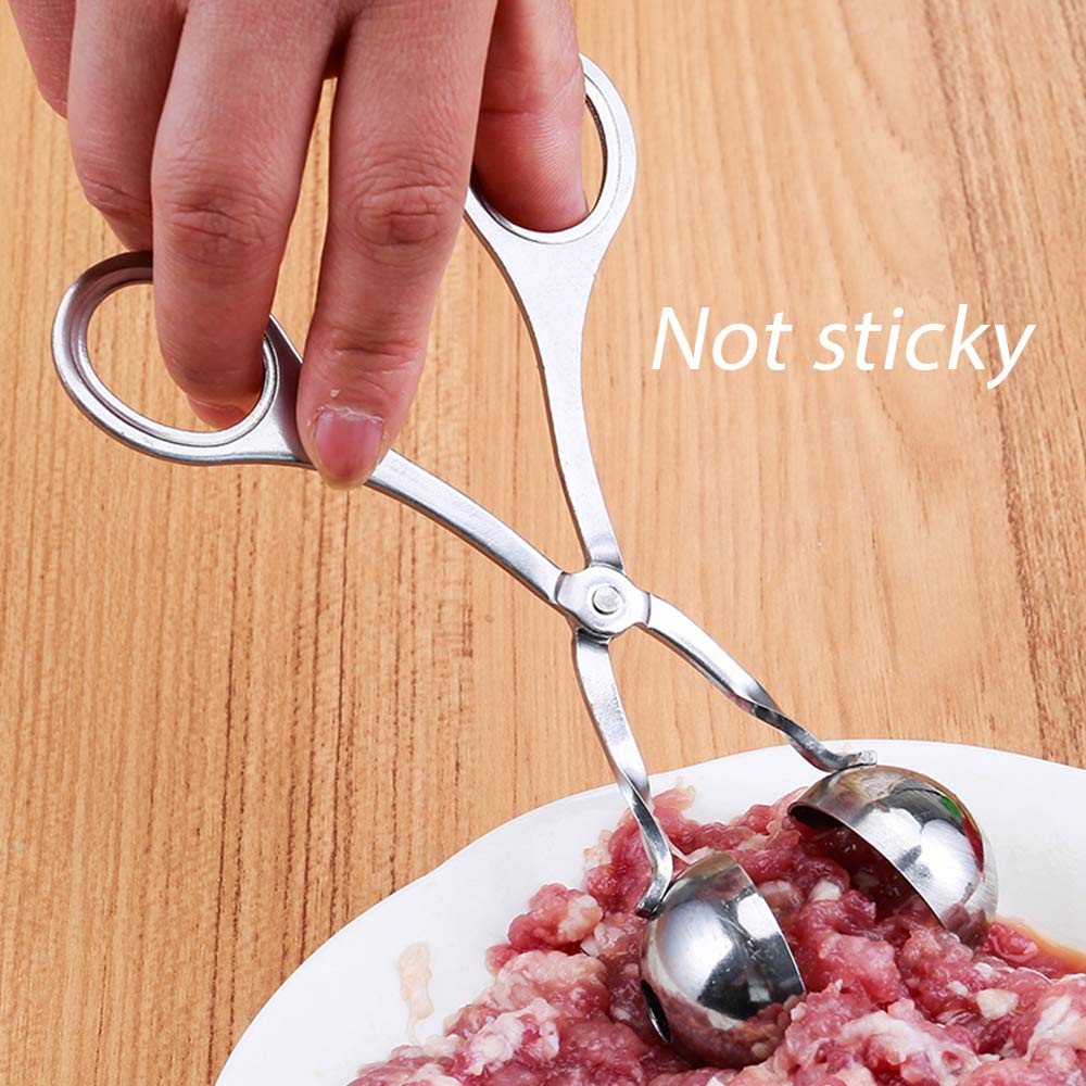 2PCS Stainless Steel Meat Baller & Melon Baller Set - Kitchen Tool for Making Meatballs, Cake Pops, Cookies, Ice Cream & Fruit Balls - Perfect for Baking, Cooking & Food Prep