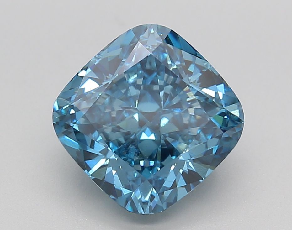 3.03 Carat Cushion Cut Fancy Blue Diamond Ring - Exquisite Engagement Jewelry for Weddings & Anniversaries