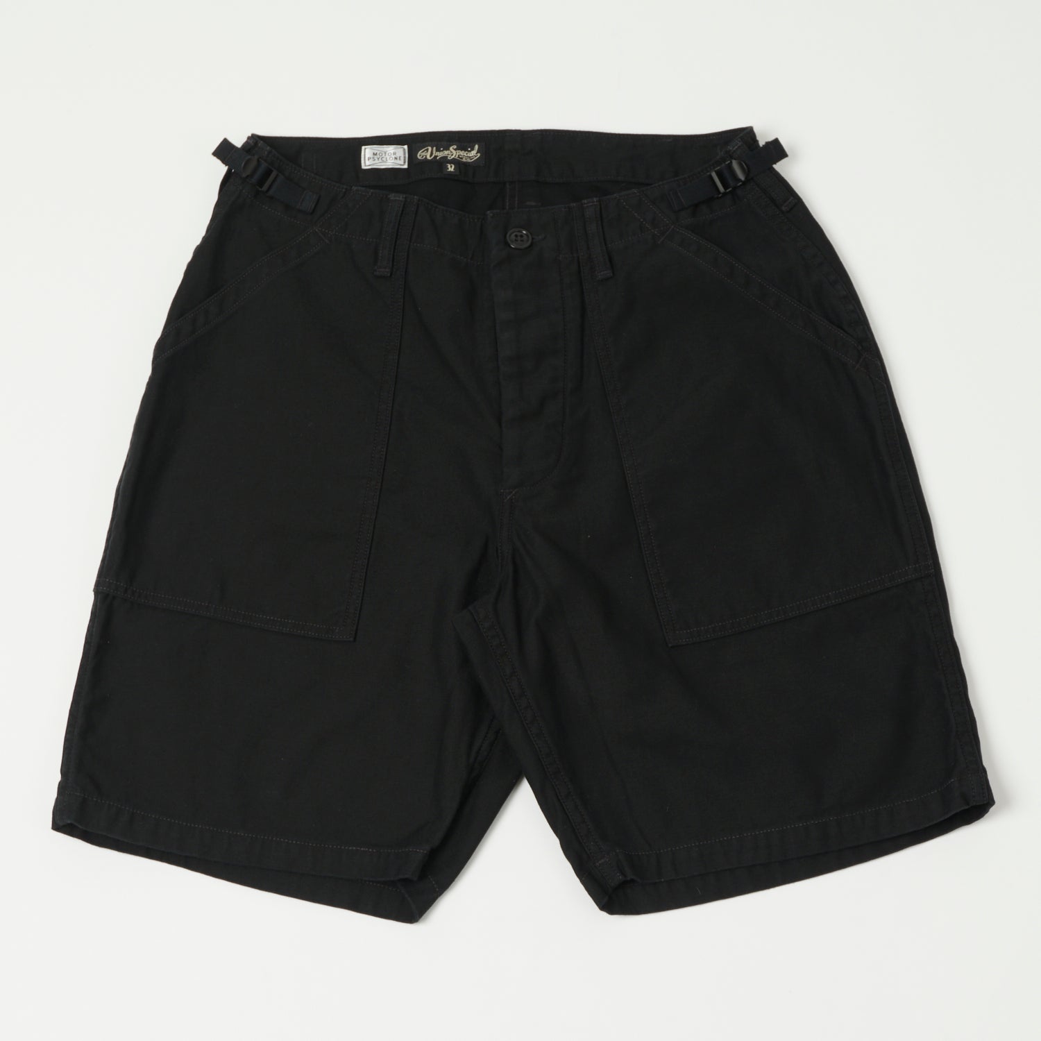 Freewheelers 'Garage Crew' Men's Work Shorts - Black | Durable Cotton Workwear for Mechanics, Construction & Outdoor Activities