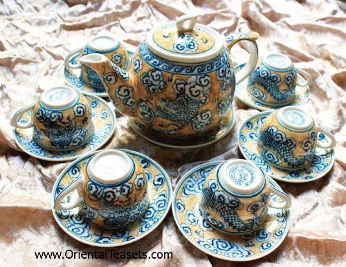 Premium Vietnamese Tea Set - Authentic Ceramic Tea Pot with Cups, Traditional Handcrafted Design for Home & Office Use | Perfect for Gifts, Relaxation & Tea Ceremonies