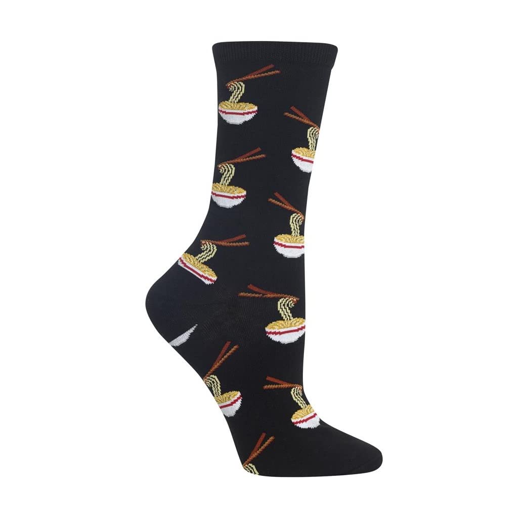 Hot Sox Women's Noodles Socks - Black Comfortable Ankle Socks (1 Pair, Fits Women's Shoe Size 4-10) | Perfect for Casual Wear, Workouts & Everyday Comfort