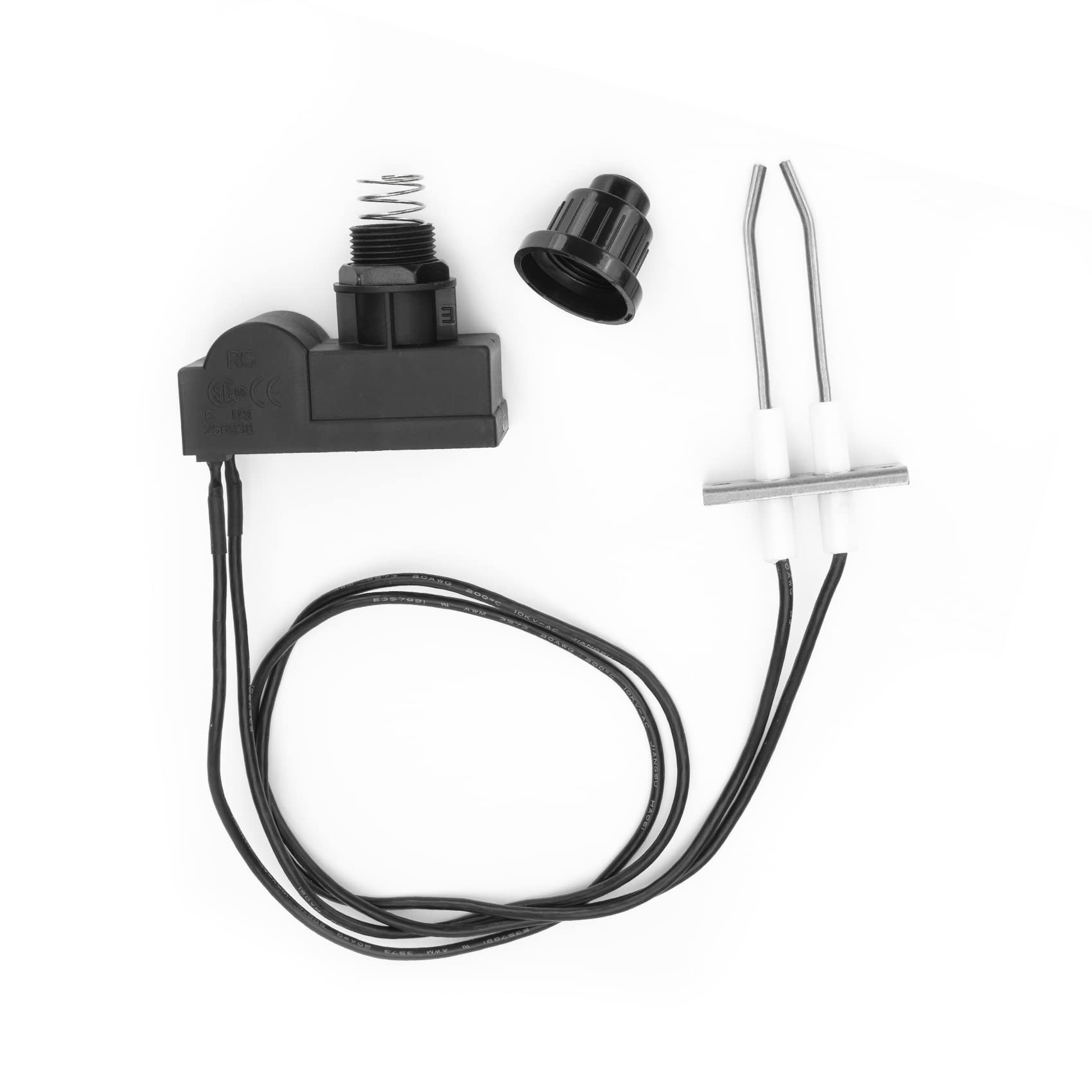 Onlyfire Double Ignition Kit - Electronic Grill Igniter with Dual Electrodes for BBQ, Heater & Catering Stoves | 450mm High-Spark Plug Wire | Perfect for Outdoor Cooking & Commercial Kitchen Equipment