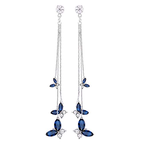 Blue Crystal Butterfly Earrings