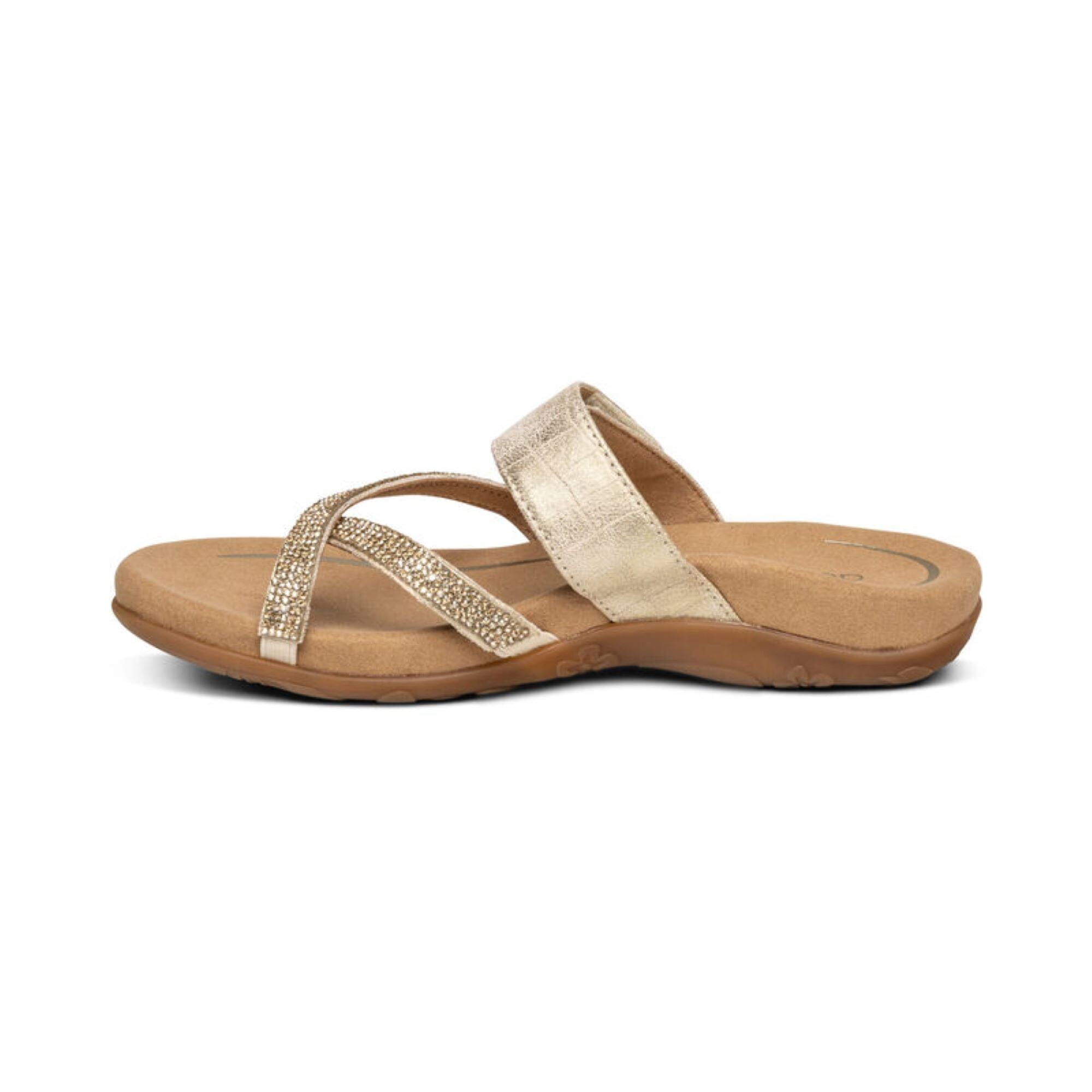 AETREX IZZY Adjustable Slides for Women & Men - Comfortable Orthopedic Sandals for Walking, Travel & Home Use