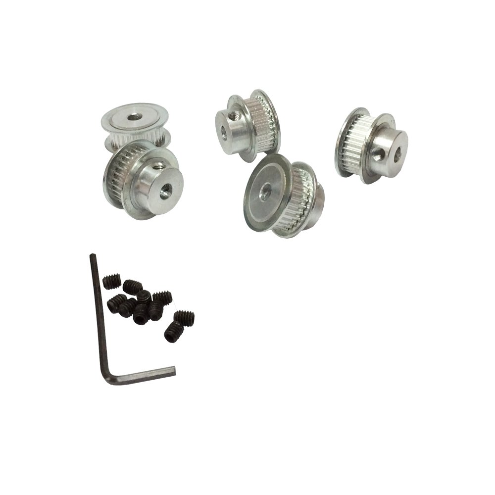 High-Quality GT2 Timing Belt Pulley 30 Teeth 5mm Bore - Compatible with 2GT Belt (6mm Width) - 5-Pack - Perfect for 3D Printers, CNC Machines & Robotics Projects
