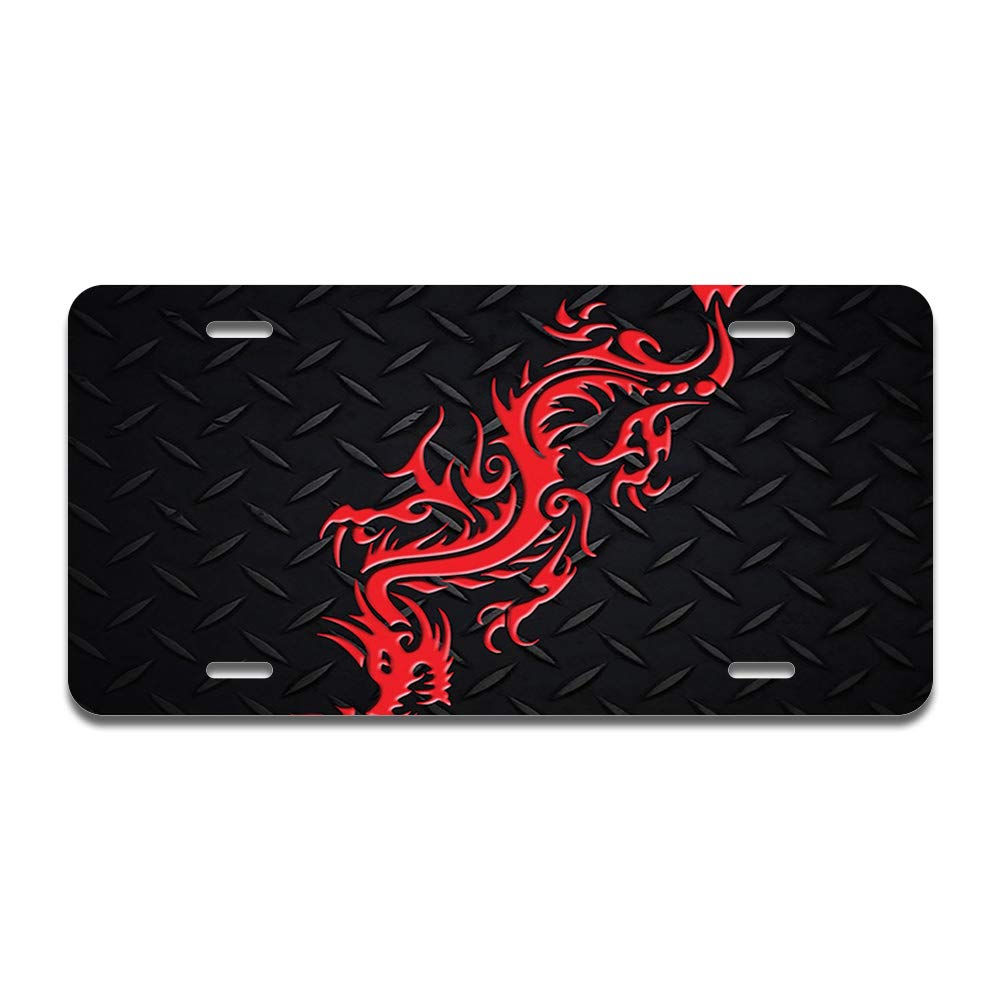SignMission Red Dragon Aluminum License Plate 12
