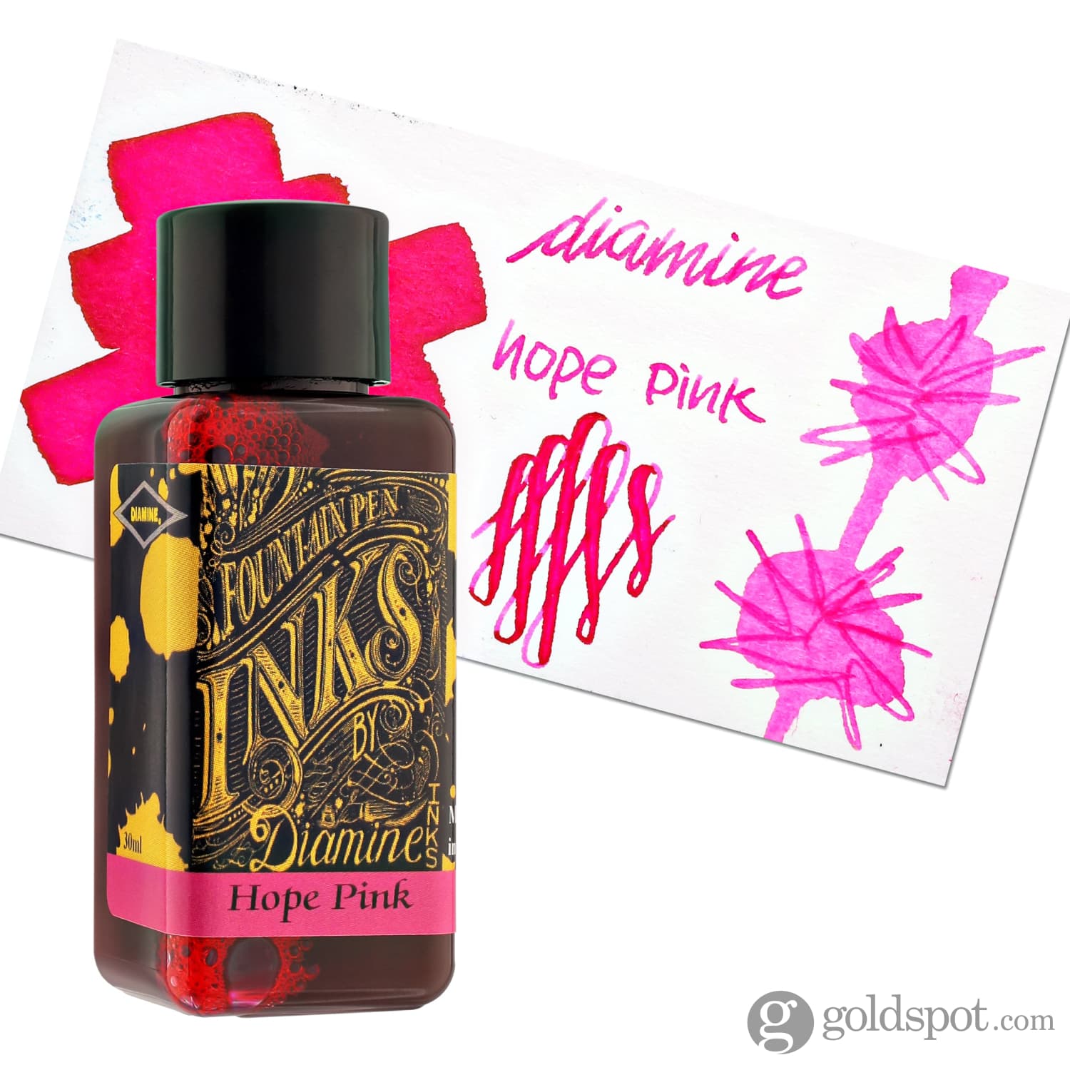 Diamine Hope Pink Fountain Pen Ink Bottle - 30ml Vibrant Pink Ink for Calligraphy, Writing & Art - Perfect for Journals, Letters & Creative Projects
