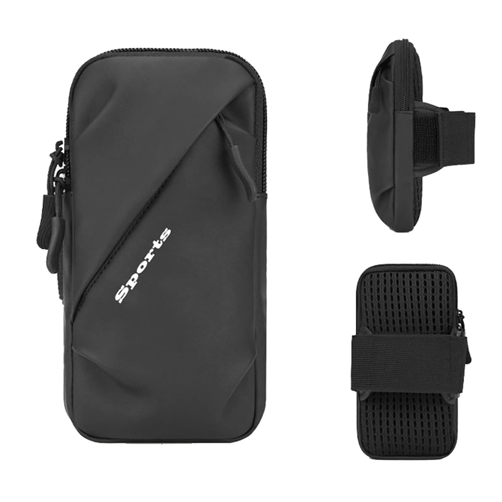 Running Phone Armband - Fits iPhone & Android for Gym, Hiking, Biking - Black