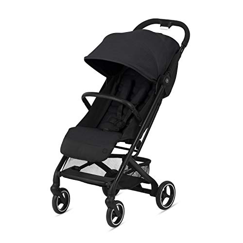 CYBEX Beezy Lightweight Compact Foldable Baby Stroller - Compatible with All CYBEX Infant Car Seats | Stands Upright for Storage | Multiple Recline Positions | Travel-Friendly Design in Deep Black - Perfect for City Walks, Shopping Trips & Air Travel