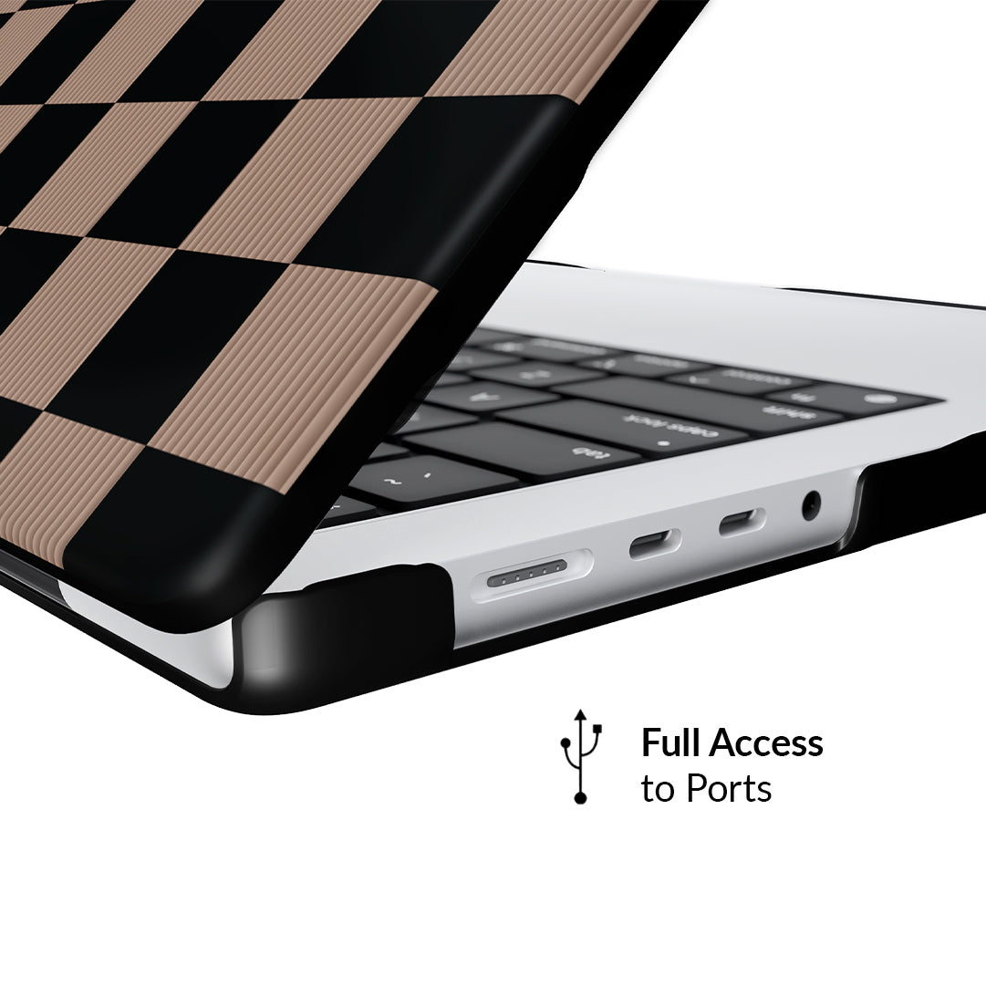 Stylish Mocha Vibe Check MacBook Pro Case - Protective Hard Shell Cover for MacBook Pro 13/14/15 Inch - Perfect for Work, Travel & Coffee Shop Vibes