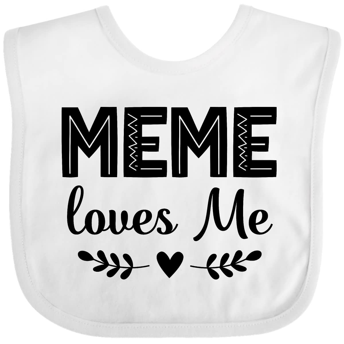 Inktastic Meme Loves Me Baby Clothes & Bib Set - Cute Funny Outfit for Newborns & Infants - Perfect for Family Photos, Playdates & Special Occasions
