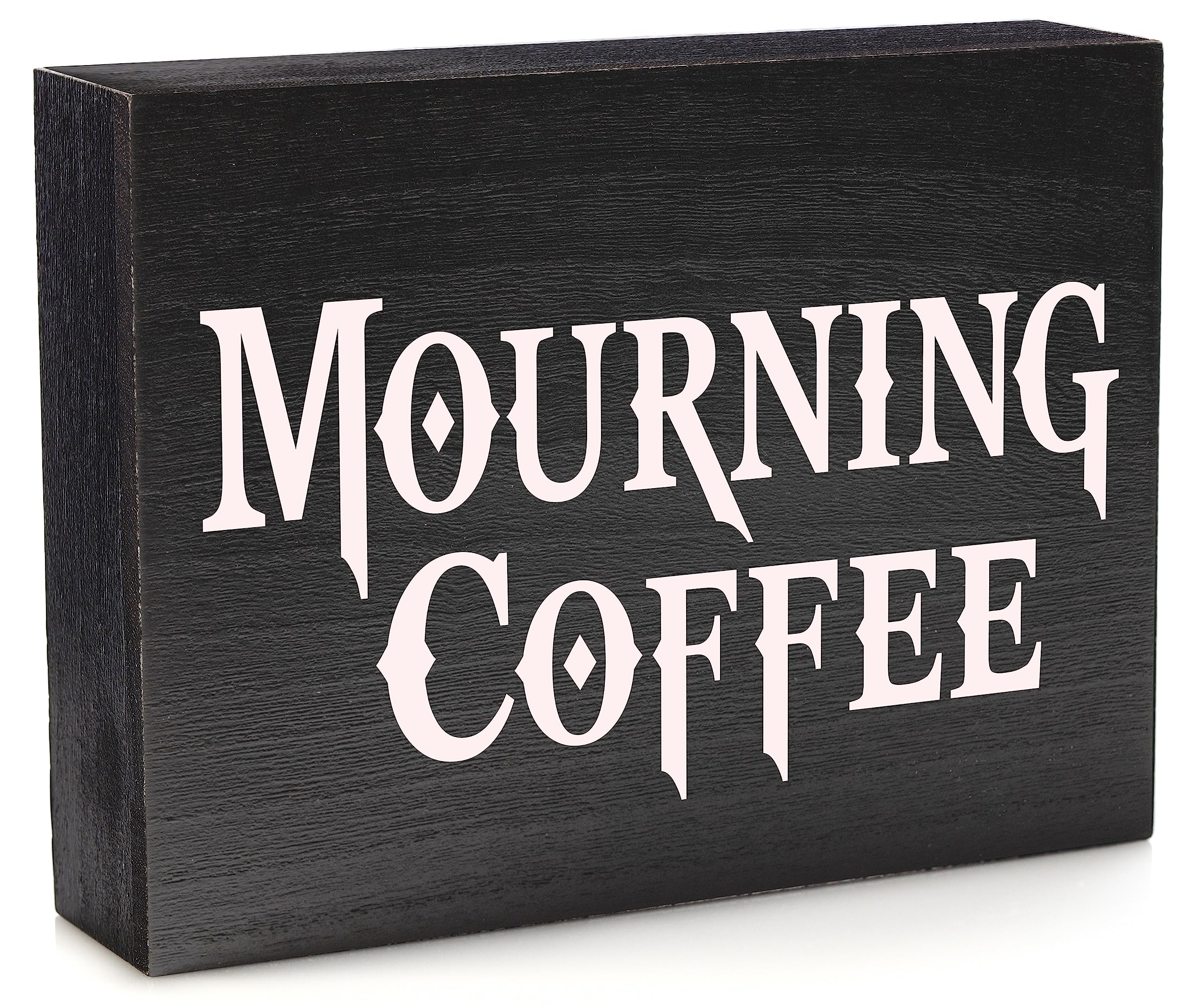 Gothic Coffee Sign - Vintage Mourning Decor for Witchy Aesthetic, Halloween Kitchen & Gothic Home Decor - Perfect for Coffee Shops, Witchy Kitchens & Spooky Halloween Parties