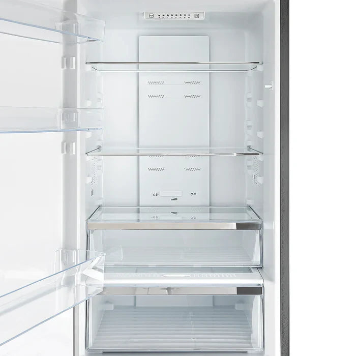 23.4 Inch 10.8 cu.ft Stainless Steel Bottom Freezer Refrigerator with Left Swing Door - Model FFFFD1778 24LS | Perfect for Kitchens, Apartments & Small Spaces