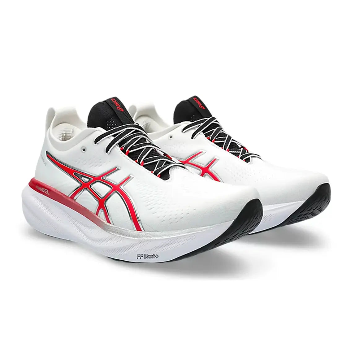 ASICS GEL-Nimbus 25 Men's Running Shoes - White/Classic Red - Anniversary Edition | Premium Cushioning for Long-Distance Running & Marathon Training