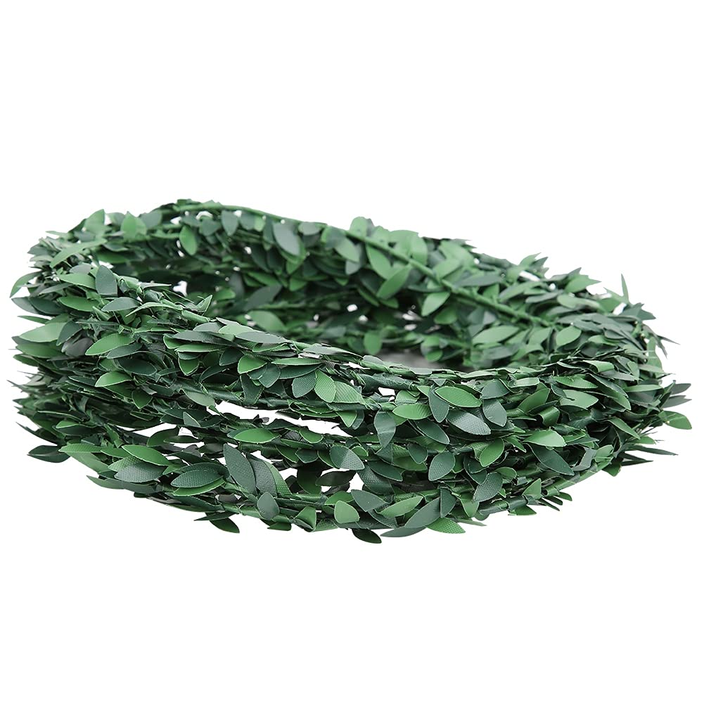 Artificial Green Leaf Garland - Realistic Fake Vine Decor for DIY Headbands, Coffee Shops, Parties, Weddings & Festivals | Lightweight Home & Event Decoration