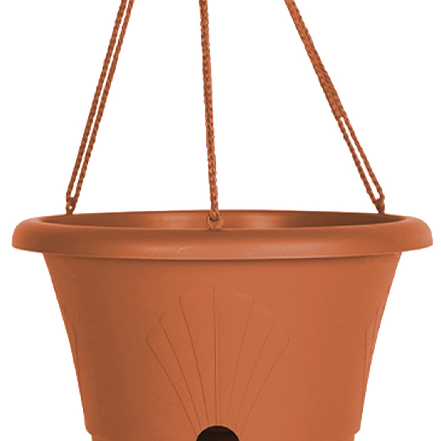 Bloem Living LHB1346 Lucca Self-Watering Hanging Basket Planter - 13 Inch Terra Cotta Flower Pot for Outdoor & Indoor Plants (Pack of 1010) - Perfect for Patio, Garden, Balcony Decor and Home Greenery