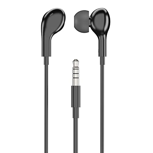 K88 Wired Earbuds with 3.5mm Jack - Noise Reducing Headphones for Clear Calls, Tangle-Free Design & Powerful Bass - Multi-Function Wire Control - Perfect for Office, Commuting & Gaming (Black)