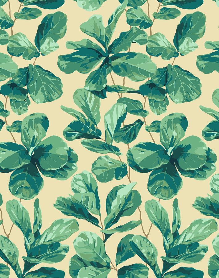 Nathan Turner Fiddle Fig Wallpaper - Beige Botanical Peel & Stick Wallpaper for Living Room, Bedroom, or Nursery Decor