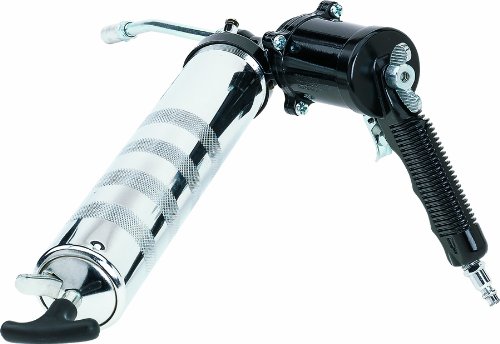 LUMAX LX-1161 Silver 360° Continuous Cycle Air Grease Gun - 6000 PSI Heavy Duty Professional Grease Gun for Automotive, Industrial & Farm Equipment Maintenance