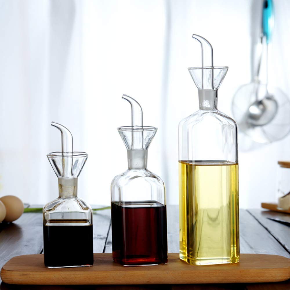 Premium Glass Olive Oil Dispenser Bottle - 125ml/4.27oz Kitchen Oil & Vinegar Measuring Bottle with Precision Spout - Perfect for Cooking, Baking, Salad Dressing & BBQ Grilling