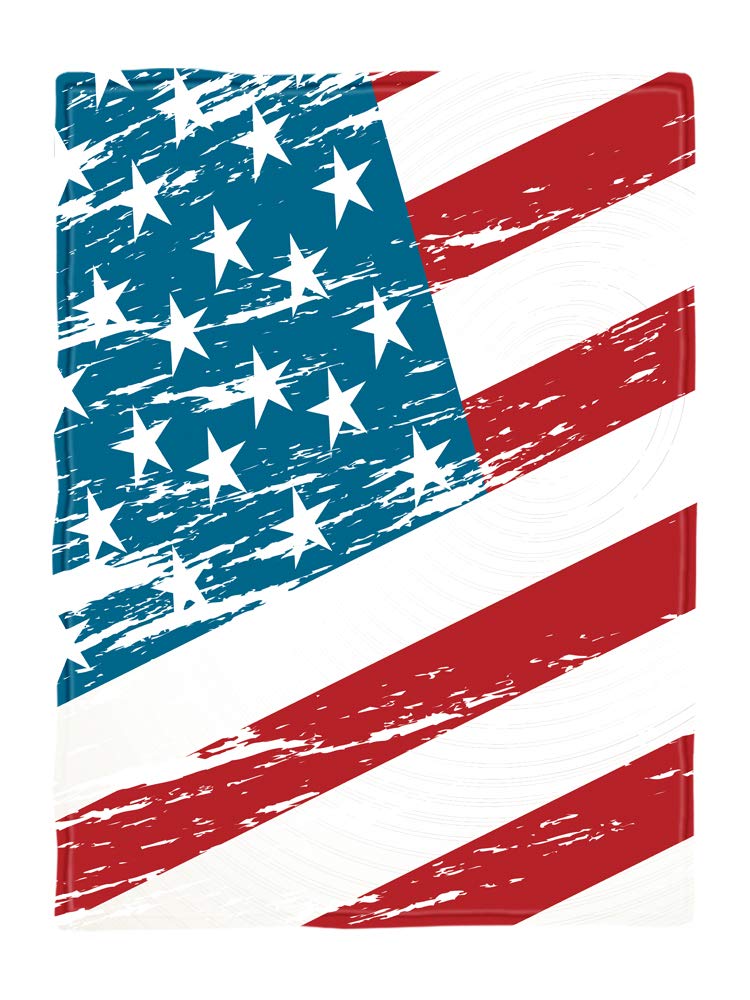Fastupda Super Soft Cozy Fleece Throw Blanket - Lightweight & Warm for Sofa, Bed, Couch (50x80 Inches) - Patriotic American Flag Design - Perfect for Home Decor, Camping, and Gift Giving