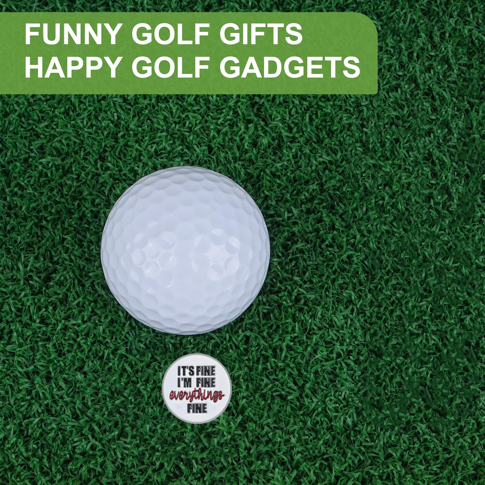 ZZHAO Magnetic Golf Ball Marker with Hat Clip - 25mm Funny Golf Accessory for Men | Perfect Golf Gifts & Tournament Essentials