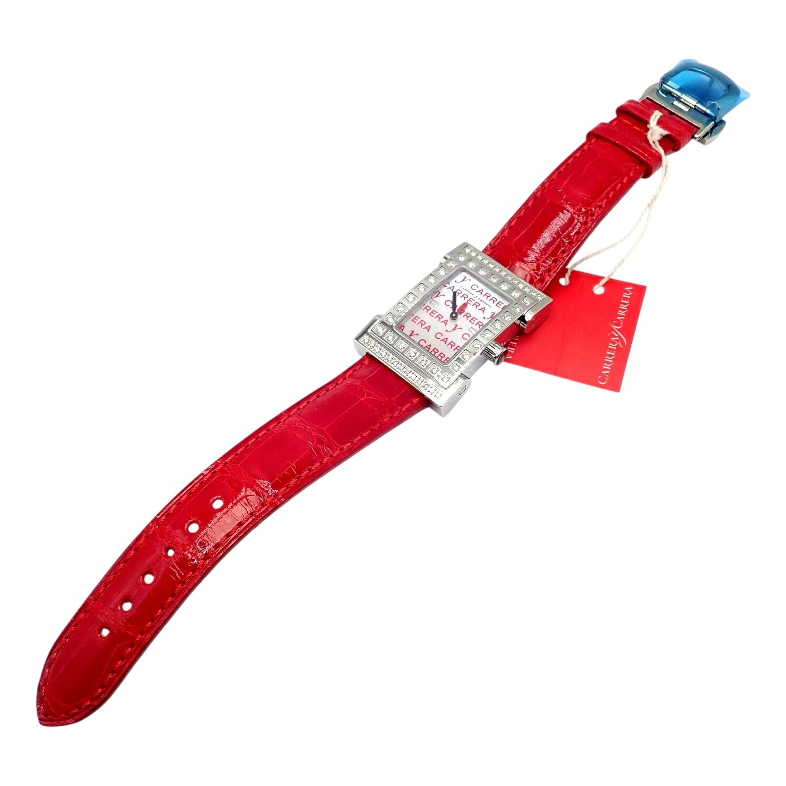 Carrera Y Carrera CyC Tempus Fugit Diamond Red Alligator Leather Ladies Watch with Gift Box - Luxury Women's Timepiece for Special Occasions & Gifts