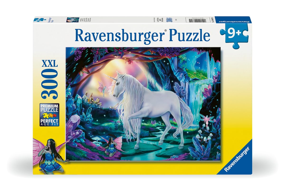 Ravensburger Unicorn Puzzle for Kids - 300 Piece XXL Jigsaw Puzzle with Crystal Unicorn Design - Premium Quality Thick Cardboard Puzzle for Ages 9+ - Perfect for Family Game Night, Birthday Gifts & Educational Play
