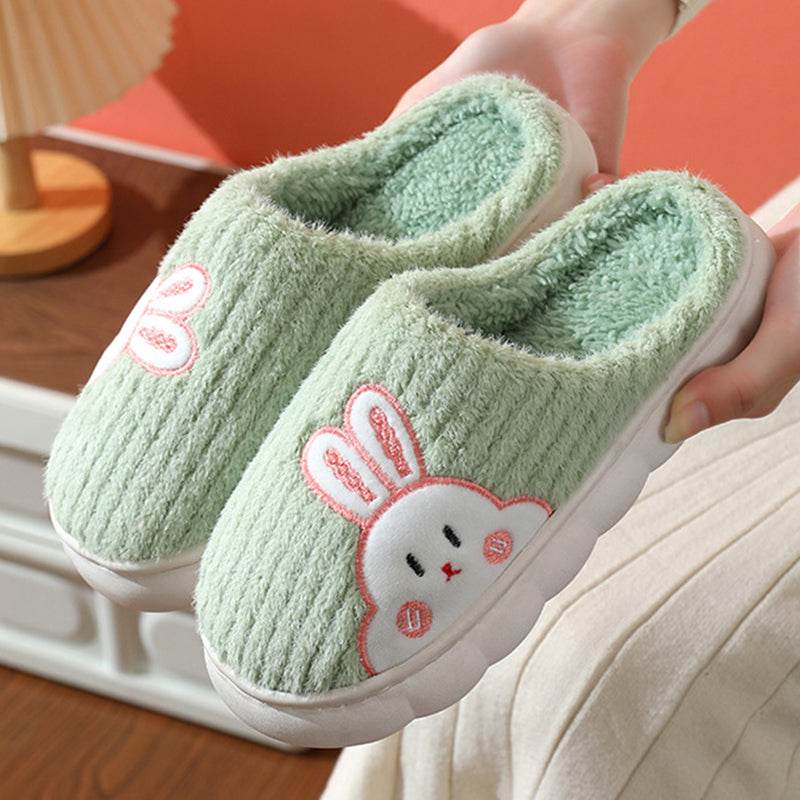 Soft & Cozy Rabbit Plush Fleece Slippers for Women - Non-Slip Indoor House Shoes - Perfect for Winter, Lounge & Home Comfort