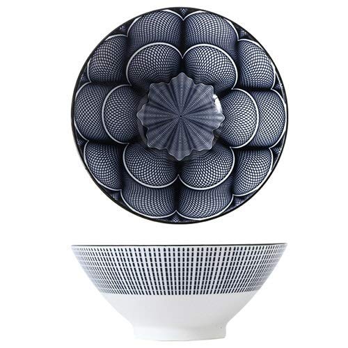 1PC Japanese Traditional Style Noodle Soup Bowl - Ceramic Rice Bowl with Underglaze Painting, Smooth & Easy to Clean, Dishwasher Safe - Perfect for Ramen, Udon & Asian Cuisine - Best Gift (12 Colors Available)