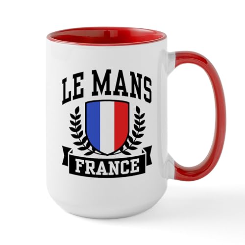 White/Red Inside - Le Mans France Large Mug