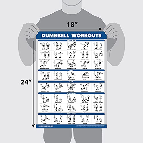 QuickFit 10-Pack Workout Poster Set - Yoga, Kettlebell, Resistance Bands, Bodyweight & More Exercise Guides (Laminated 18