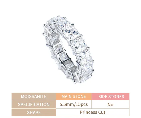 8-Piece Iced Out Diamond Moissanite Gold Plated 925 Sterling Silver Ring Set for Women - Perfect for Parties, Weddings & Special Occasions
