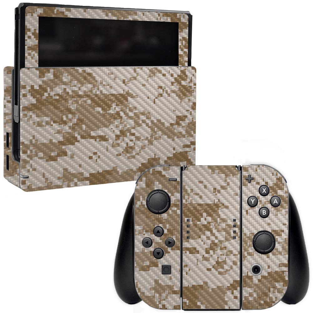 Premium Carbon Fiber Skin for Nintendo Switch - Desert Camo Design | Protective & Durable Textured Cover | Easy to Apply & Remove | Made in USA | Perfect for Gaming Protection & Style Enhancement