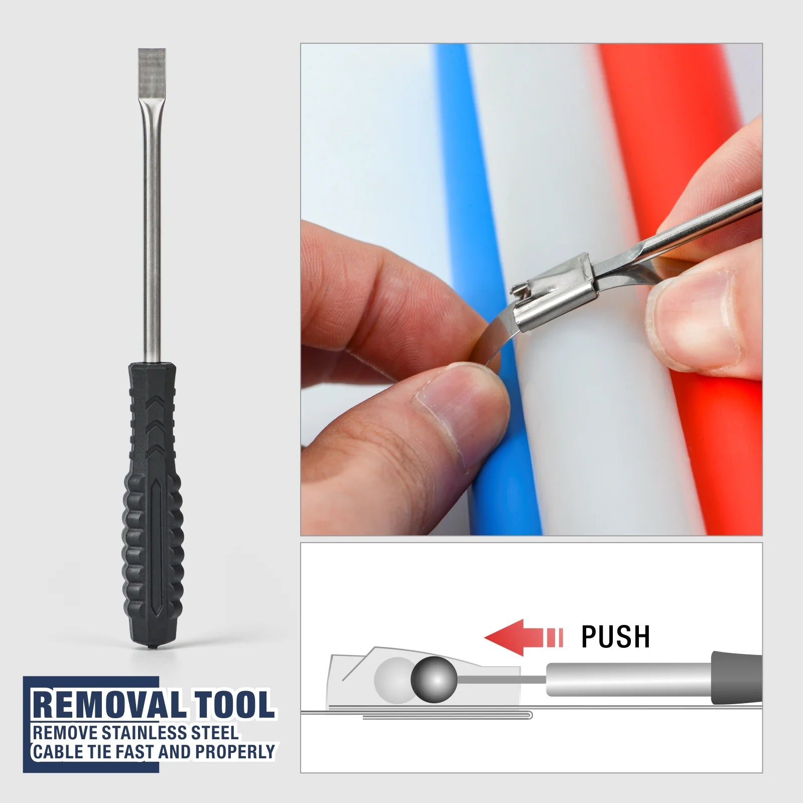 WCT 322 Stainless Steel Cable Tie Gun Tool - Heavy Duty Fastening & Cutting Tool for 12mm Zip Ties | Includes 100PCS Stainless Steel Cable Ties | Perfect for Electrical Wiring, HVAC, Automotive & Industrial Applications
