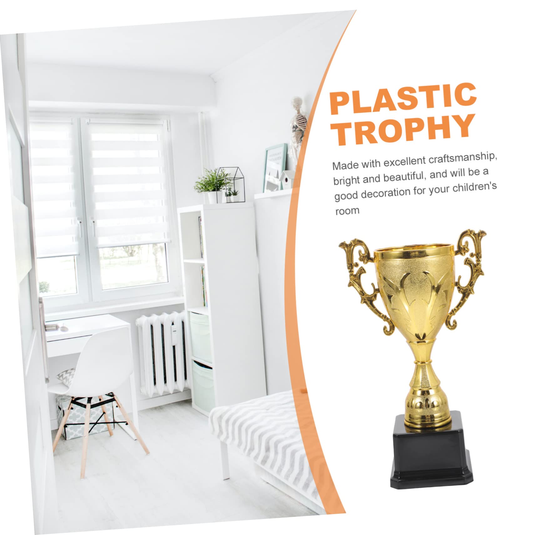 BELLIFFY Kids Plastic Soccer Trophy Toy Set - Mini Champion Awards for Boys & Girls - Silver Sports Prize for Birthday Party, School Competition & Youth Soccer Tournament
